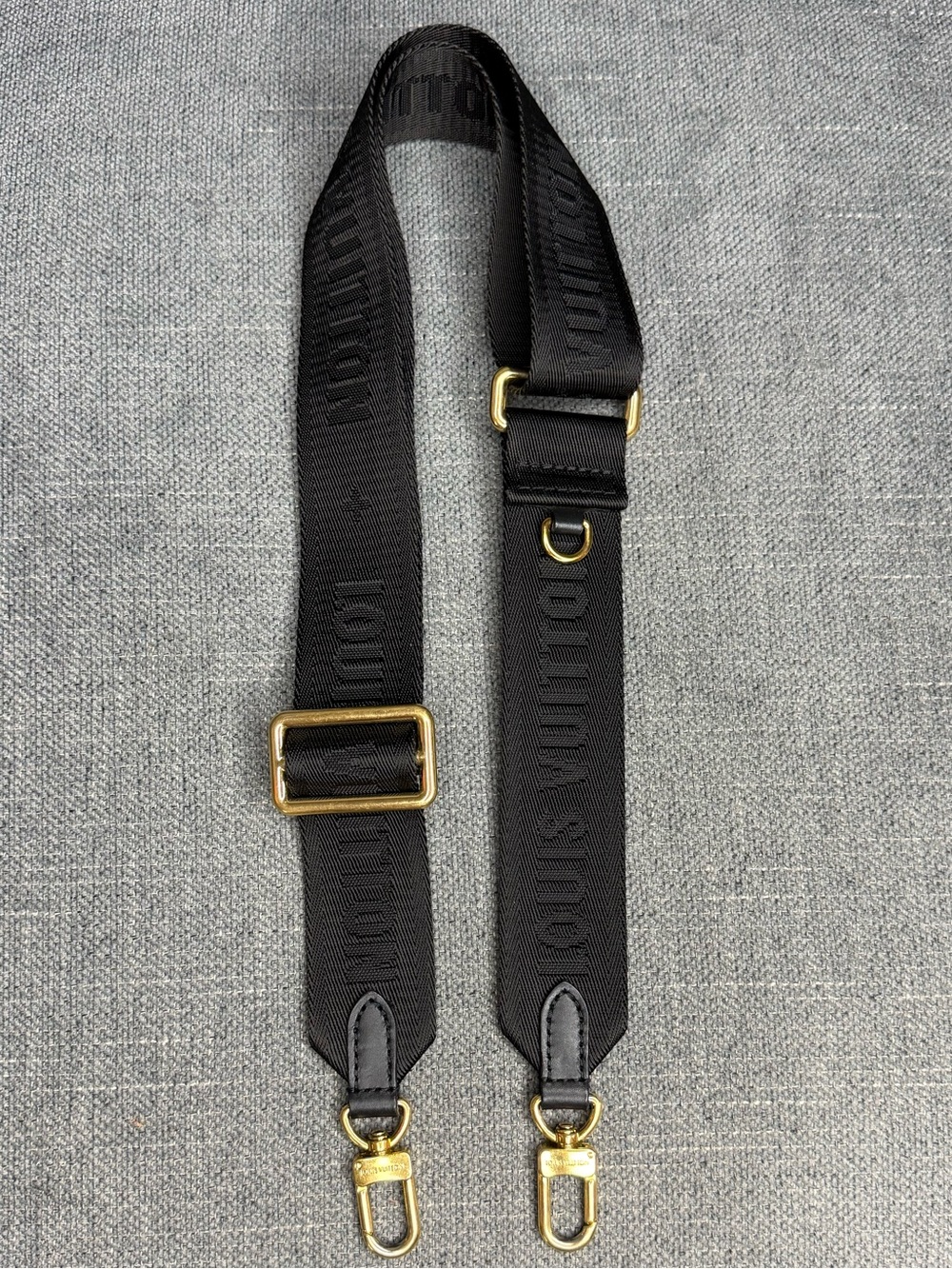 Louis Vuitton adjustable crossbody wide guitar strap BLACK